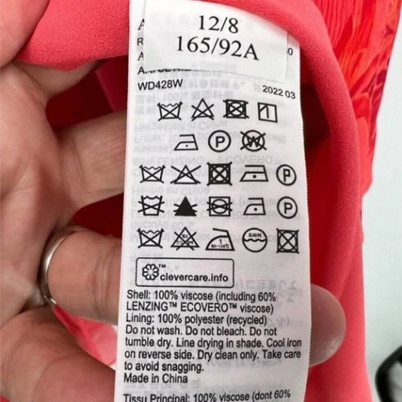 All Saints Ari Floral Print Wrap Dress in Orange Size 8 Viscose Birds Ruffles - Picture 7 of 9